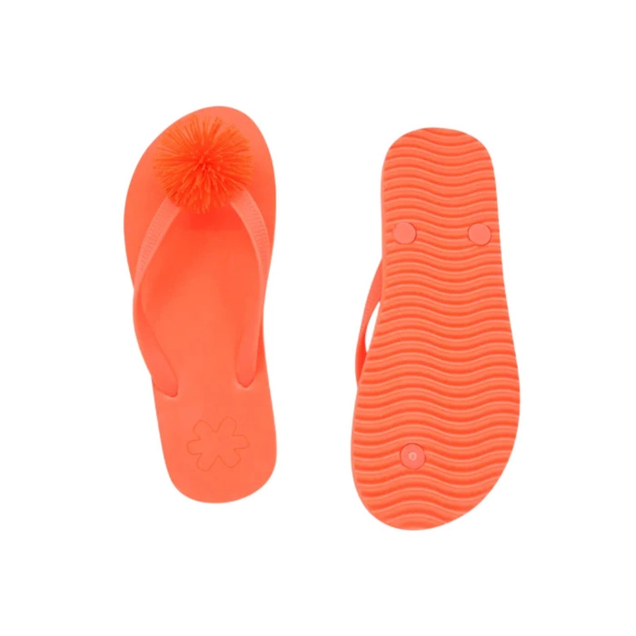 Klapki damskie Flip Flop Originals Fluffy japonki pomarańczowe
