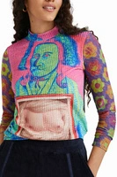 Bluzka damska Desigual Pinky z nadrukiem portretów r. S