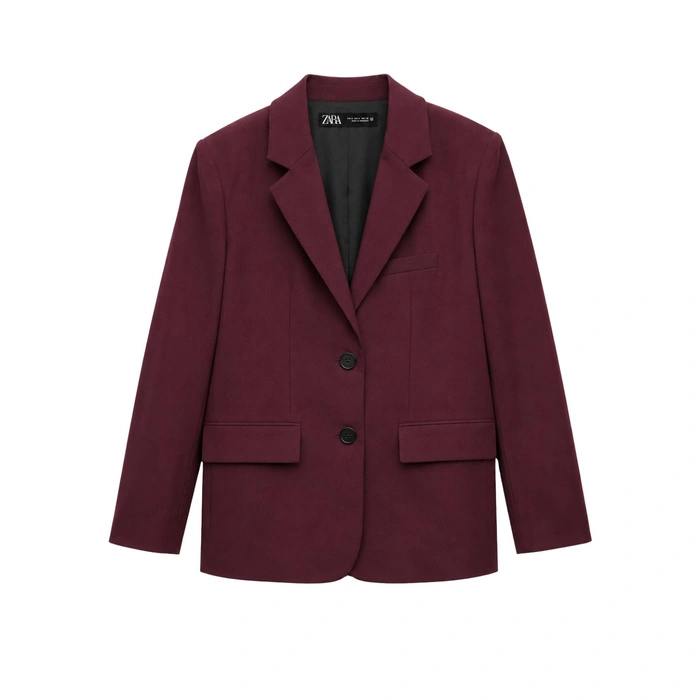 Marynarka męska Zara Slim Fit elegancka brązowa z lnem r. M