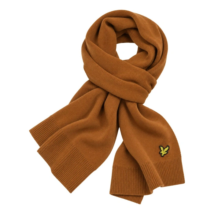 Szalik męski Lyle&Scott klasyczny akrylowy zimowy brązowy