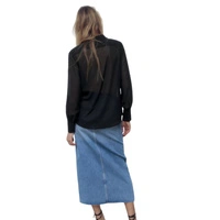 Koszula damska Zara czarna prześwitująca czarna oversize r. XL
