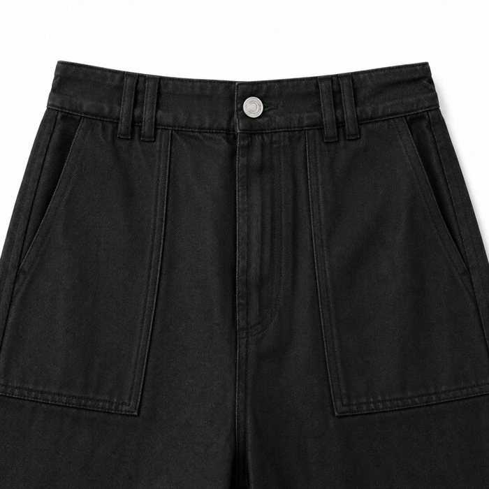 Spodnie damskie Zara Workwear jeansy szerokie czarne r. M