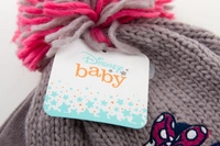 Komplet czapka rękawiczki Disney Minnie dla dziewczynki zimowy szaro różowa r. 50