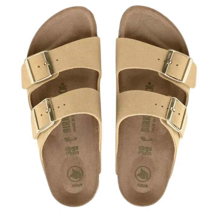 Klapki damskie Birkenstock Arizona BS regular vegan beżowe r. 38