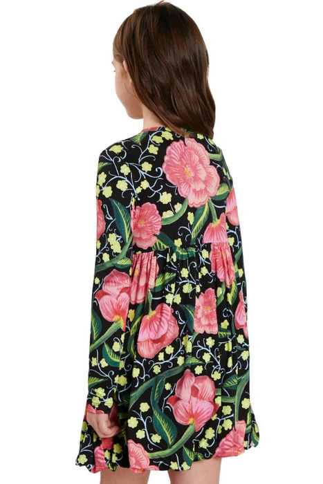 Sukienka dziewczęca Desigual Opala czarna w kwiaty r. 98