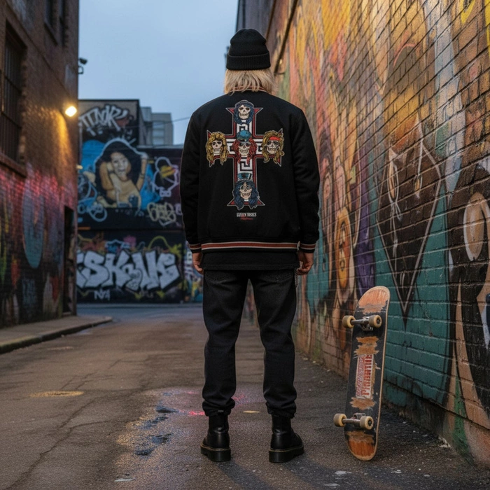 Kurtka męska Primitive x Guns N' Roses Cross Varsity bomberka czarna r. M