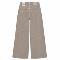 Spodnie damskie Zara Crossover jeansy szerokie beżowe  r. 34
