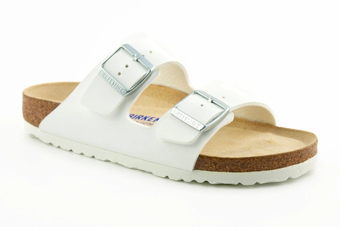 Klapki męskie Birkenstock Arizona bs regular z miękką wkładką białe r. 42