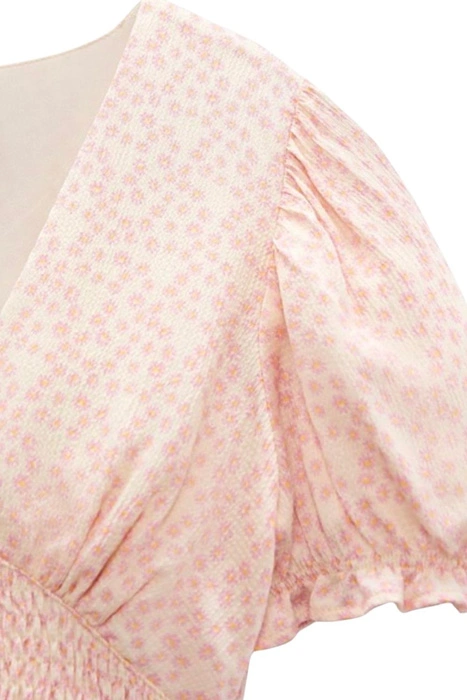 Sukienka damska Zara marszczona mini w kwiaty