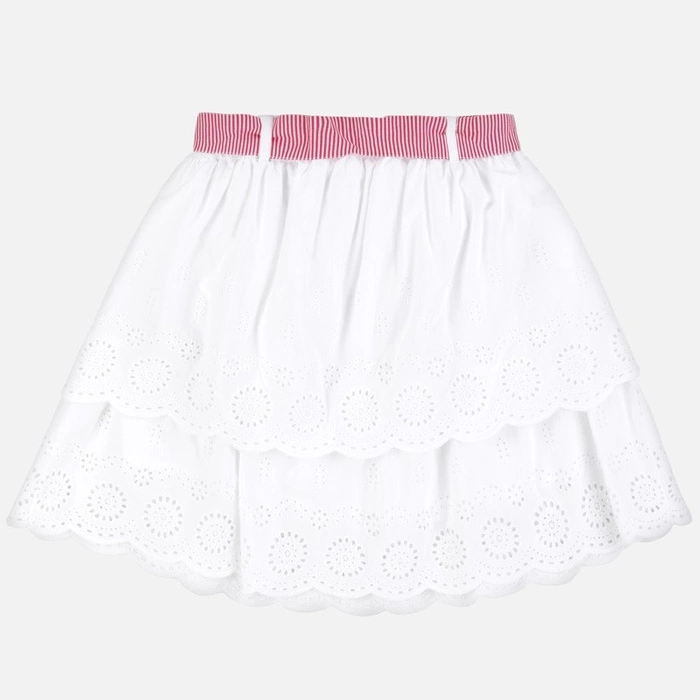 Spódnica dziewczęca Mayoral Embroidered Skirt biała