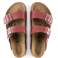 Klapki damskie Birkenstock Arizona BS skórzane birko-flor bordowe r. 43