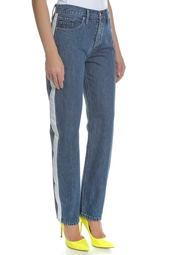 Spodnie damskie Calvin Klein Jeans Straight Taped z lampasami